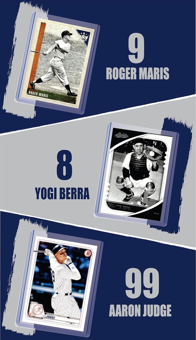 Chaser New York Yankees Legends Cards: Babe Ruth, Mickey Mantle, Roger Maris, Don Mattingly, Derek Jeter, Aaron Judge, Joe Dimaggio, Lou Gehrig, Yogi Berra, Mariano Rivera (10) Assorted Baseball Card Gift Pack GOATs - Image 1